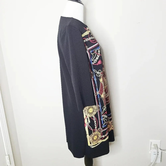 NWT Zara Chain & Tassel Print Black Dress M - Picture 3 of 6